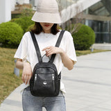Women Small PU Leather Backpack for Teens Lady Shoulder