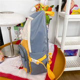 Women Backpack with Bear Pendant Nylon Schoolbag for Teenager College Rucksack