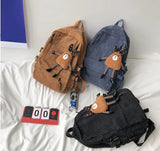 Corduroy Women Backpack Large School Bag Teenagers Girls Laptop Bookbags