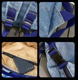 Denim School Bag for Teenagers Girls Laptop Bookbags Rucksack Mochila