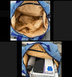 Denim School Bag for Teenagers Girls Laptop Bookbags Rucksack Mochila