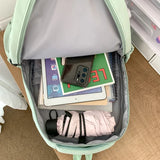 Women Backpacks Multi-pockets Letter Embroidery Casual Tote High Street Harajuku
