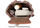 Vintage Geometrical Print Canvas Backpack for Girls