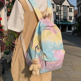 Gradient Women Backpack Schoolbag Waterproof Nylon Travel Bag