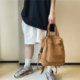 Green Canvas Rucksack Laptop School Bag for Teen Girls
