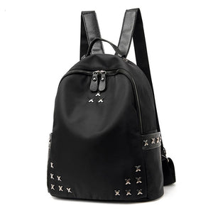 Nylon Oxford Rivet Backpack for Teen Girls Travel - Famous Brand Rucksack