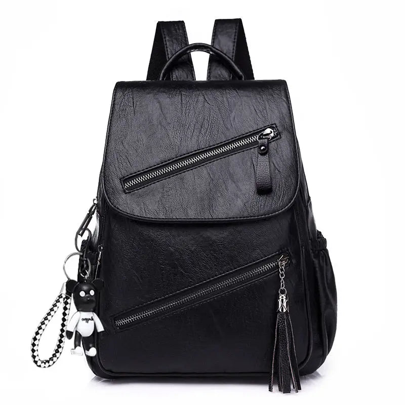 Women Backpacks Pu Leather Patchwork Waterproof Shoulder Bag College