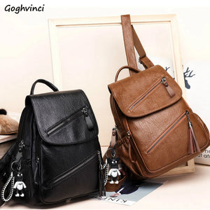 Women Backpacks Pu Leather Patchwork Waterproof Shoulder Bag College