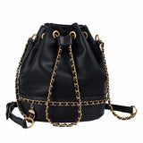 PU Leather Shoulder Bag Chain Bucket Bag Handbags Women Bags