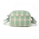 Women Casual Shoulder Bag Nylon Waterproof Messenger Bag Lady Plaid Crossbody