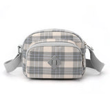 Women Casual Shoulder Bag Nylon Waterproof Messenger Bag Lady Plaid Crossbody