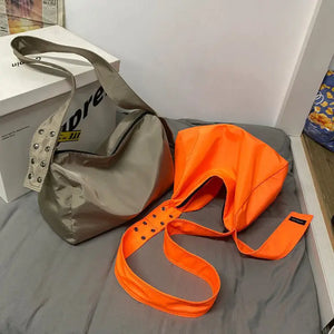 Nylon Bucket Shoulder Bag Crossbody Travel Bag