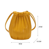 Women Bag PU Leather Handbag Pleated Pack Large Capacity Lady Shoulder Bags