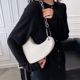Heart Pattern Chain Women Handbag Silver