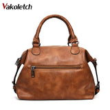 Vintage Shoulder Bag Women Handbags Soft Leather Crossbody Bags Ladies Boston