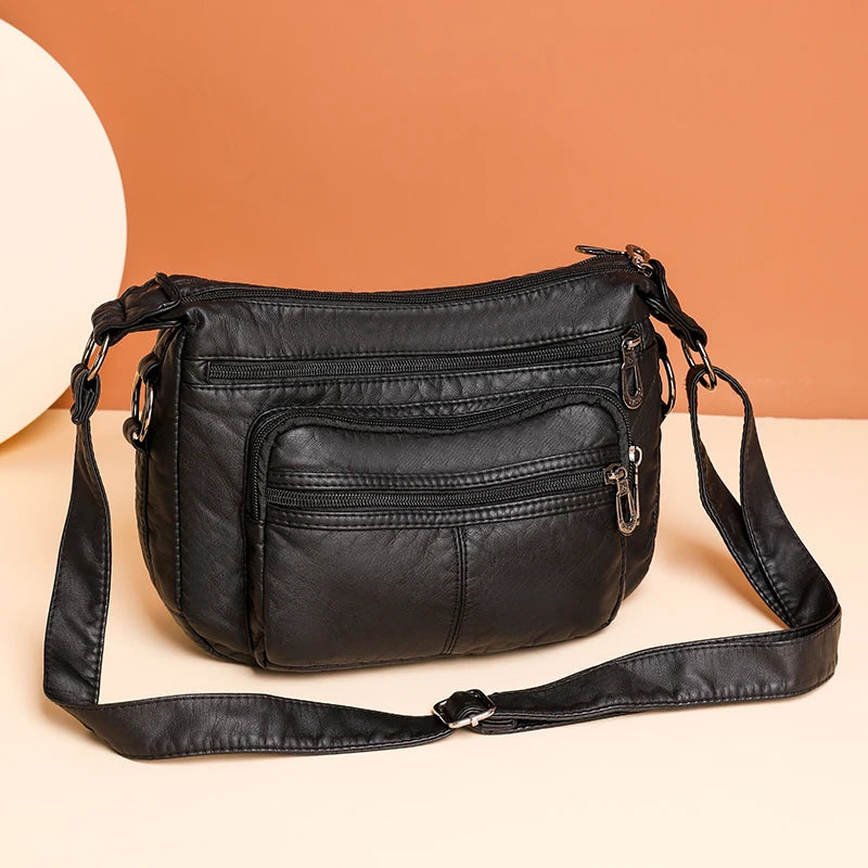 Women Bag Middle-aged Handbag Multi-pocket Practical Messenger