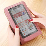Women Bag Touch Screen Shoulder Cell Phone Bag Mini Crossbody Bags Leather