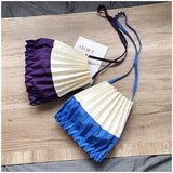 Canvas Flap Ruched Shoulder Bag Soft Solid Crossbody Lady Girls Purse