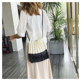 Canvas Flap Ruched Shoulder Bag Soft Solid Crossbody Lady Girls Purse