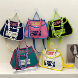 Canvas Shoulder Bag Chain Totes Ladies Crossbody Handbag