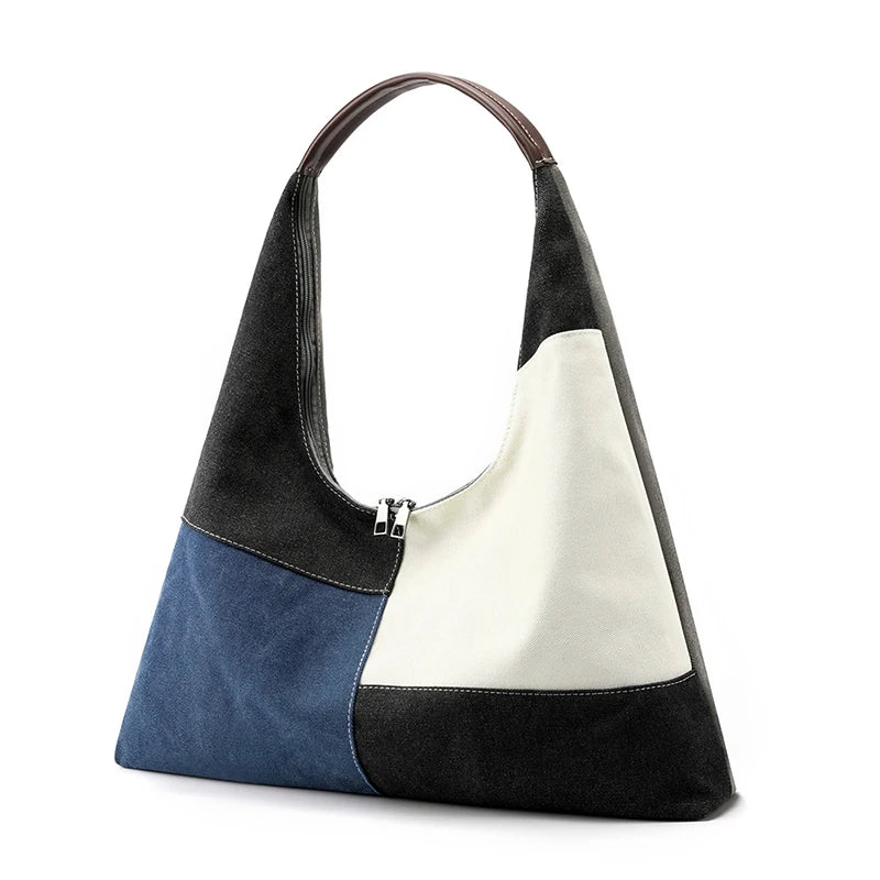 Canvas Shoulder Bag for Women Handbag High Ladies Underarm Bag Daily Pack