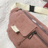 Canvas Waist Bag for Women Outdoor Chest Phone Bag