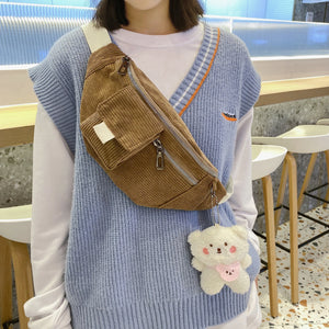 Canvas Waist Bag for Women Outdoor Chest Phone Bag