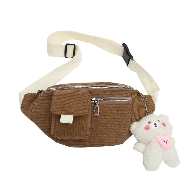 Canvas Waist Bag for Women Outdoor Chest Phone Bag