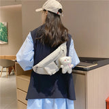 Canvas Waist Bag for Women Outdoor Chest Phone Bag