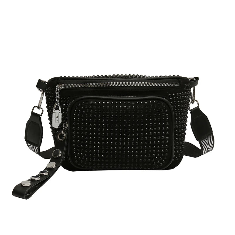 Women Bag Casual Travel Crossbody Shoulder Bags For Women Rivet Waist Pack