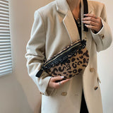 Leopard Pattern Crossbody Chest Bag for Women, Zipper Waist Fanny Pack