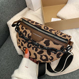 Leopard Pattern Crossbody Chest Bag for Women, Zipper Waist Fanny Pack