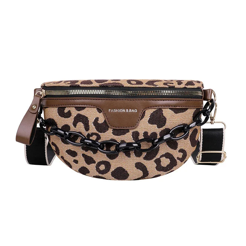 Leopard Pattern Crossbody Chest Bag Women Waist Fanny Pack