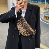 Leopard Pattern Waist Bag Crossbody Chest Fanny Pack