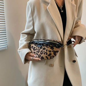 Leopard Pattern Waist Bag Crossbody Chest Fanny Pack