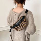 Leopards Pattern Waist Bag Casual Crossbody Chest Fanny Pack
