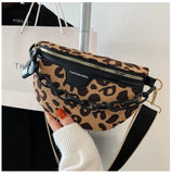 Leopards Pattern Waist Bag Casual Vacation Crossbody Chest Fanny Pack