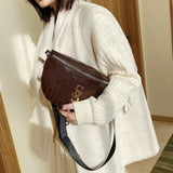 Casual Leather Waist Bag Chest Crossbody Purse for Women