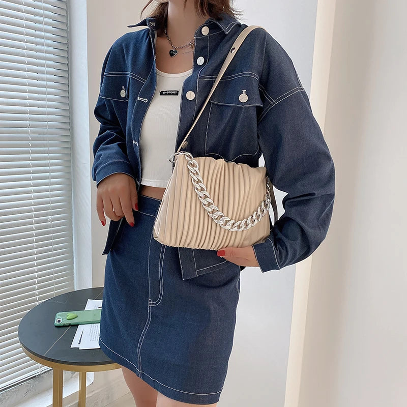 Soft Leather Shoulder Bag Vintage Crossbody Clutch