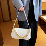 Classic French Single Shoulder Bag for Women PU Leather Handbag