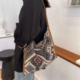 Bohemian Style Cotton Shoulder Bag for Women High-Capacity All-match Small Fresh