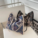 Bohemian Style Cotton Shoulder Bag for Women High-Capacity All-match Small Fresh