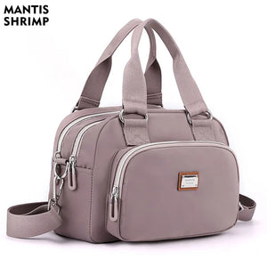 Women Crossbody Nylon Shoulder Bag Solid Color Messenger Handbag