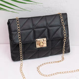 Embroidered Square Chain Small Square Shoulder Messenger Bag