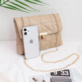 Embroidered Square Chain Small Square Shoulder Messenger Bag