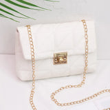 Embroidered Square Chain Small Square Shoulder Messenger Bag
