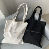 Canvas Treat People With Kindness Casual Big Capacity Shoulder Bag