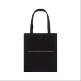 Canvas Treat People With Kindness Casual Big Capacity Shoulder Bag