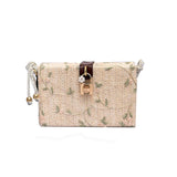Women Straw Crossbody Bag Small Shoulder Mini Pur