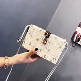 Women Straw Crossbody Bag Small Shoulder Mini Pur